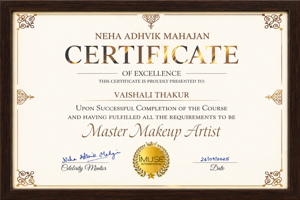 Vaishali Thakur Certificate